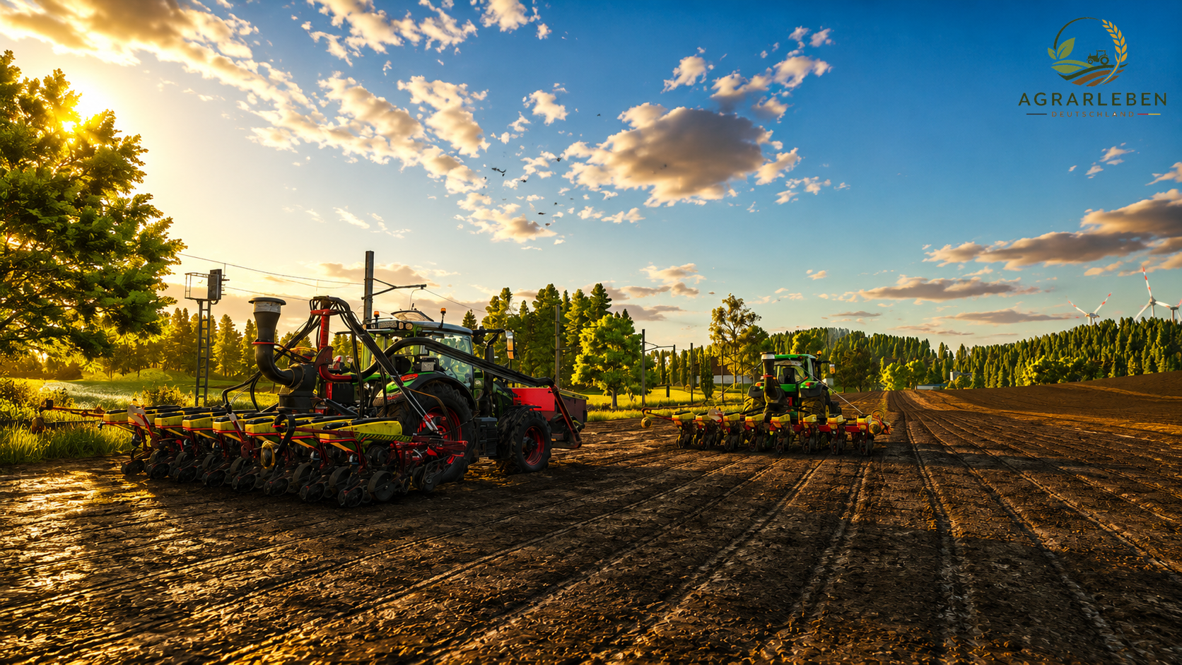 Traktor bei der Aussaat